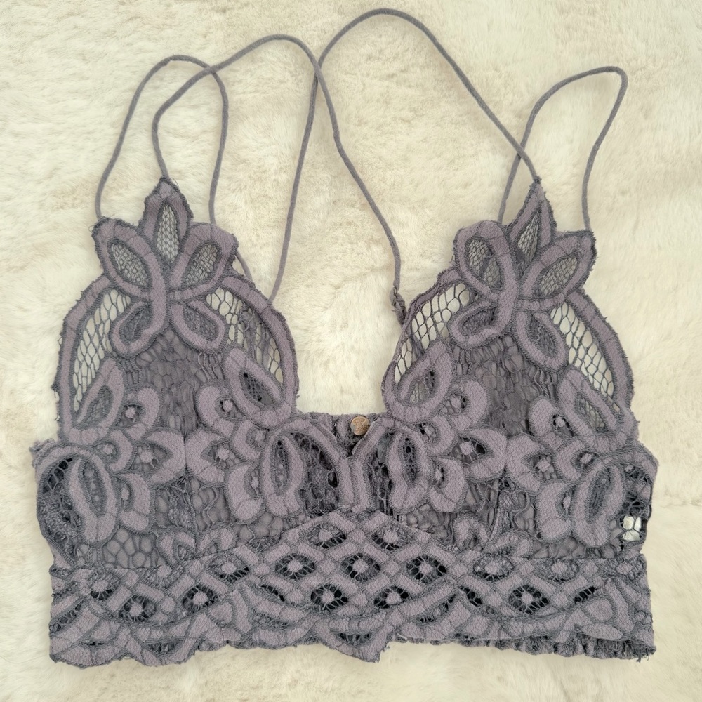 Free People Adella Bralette Charcoal XS GUC blogger fave sells new for $38